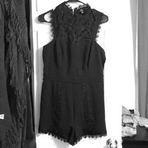 Black lace romper